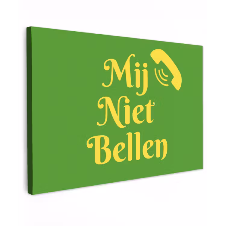 Mij niet bellen - Telefoon - Groen canvas 2cm klein -z3d