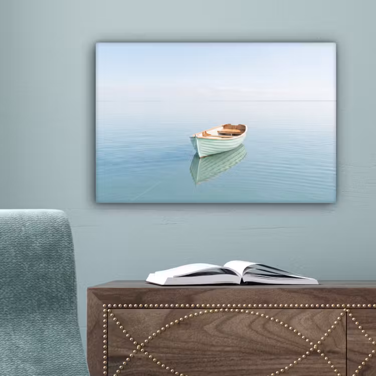 Minimalistisch - Boot - Zee canvas 2cm klein -sfeer4