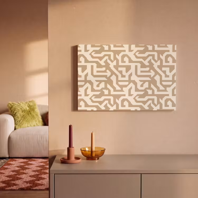 Modern - Abstract - Beige canvas 2cm klein 34 -sfeer1