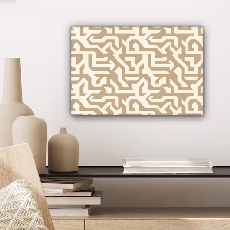Modern - Abstract - Beige canvas 2cm klein 34 -sfeer6
