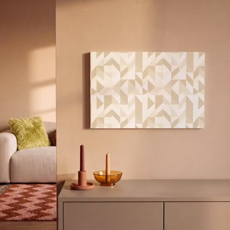 Modern - Abstract - Beige canvas 2cm klein 34 -sfeer1