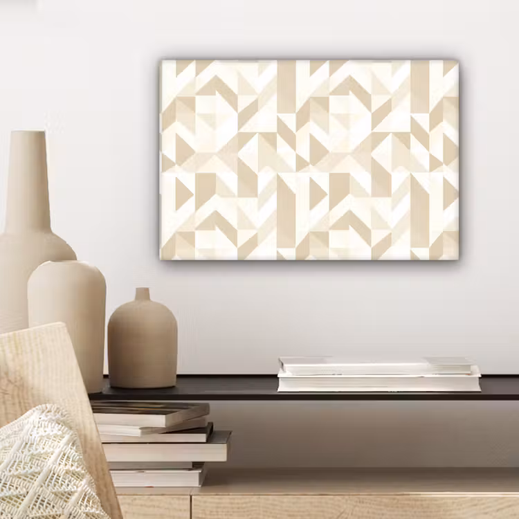 Modern - Abstract - Beige canvas 2cm klein 34 -sfeer6