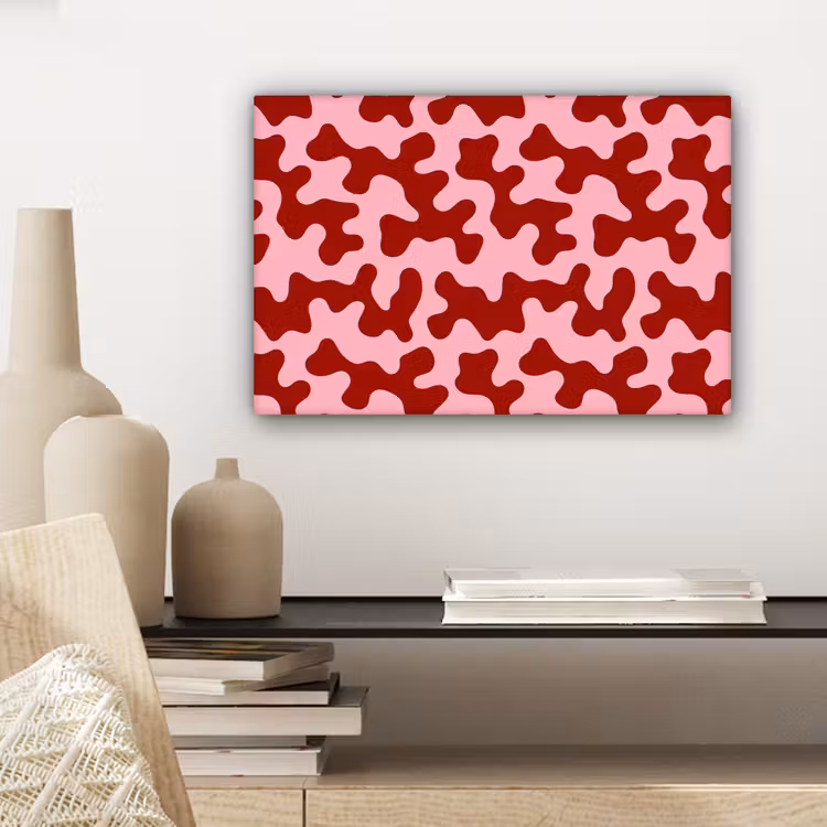 Modern - Abstract - Rood canvas 2cm klein 34 -sfeer6