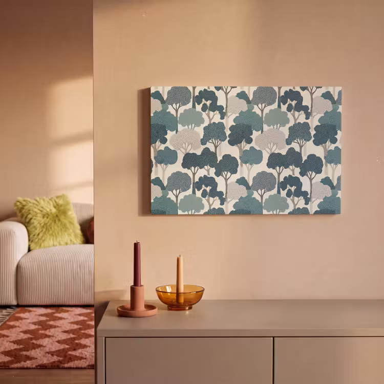 Modern - Bomen - Bos - Patroon - Blauw canvas 2cm klein 34 -sfeer1