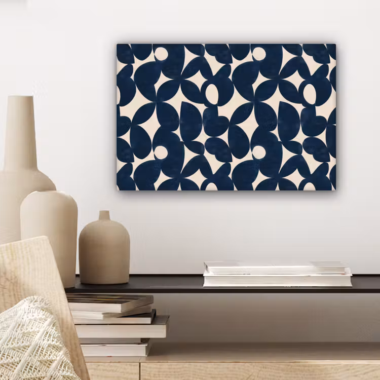 Modern - Geometrisch - Blauw canvas 2cm klein 34 -sfeer6