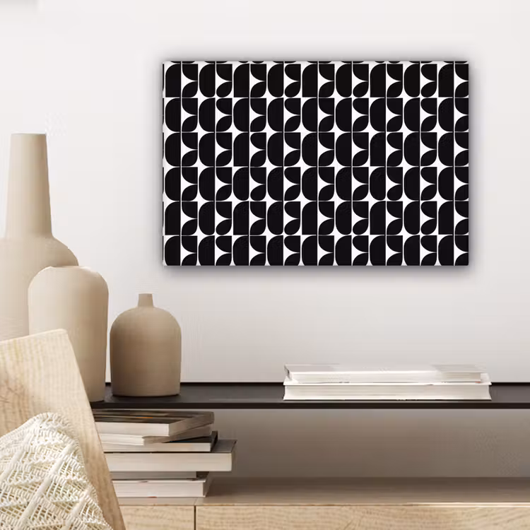 Modern - Geometrisch - Zwart canvas 2cm klein 34 -sfeer6