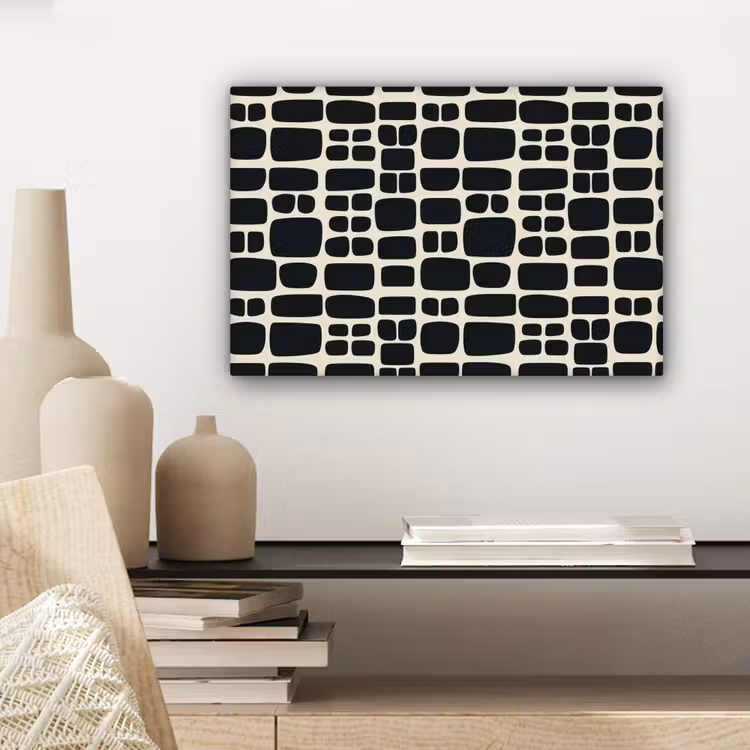 Modern - Organisch - Zwart canvas 2cm klein 34 -sfeer6