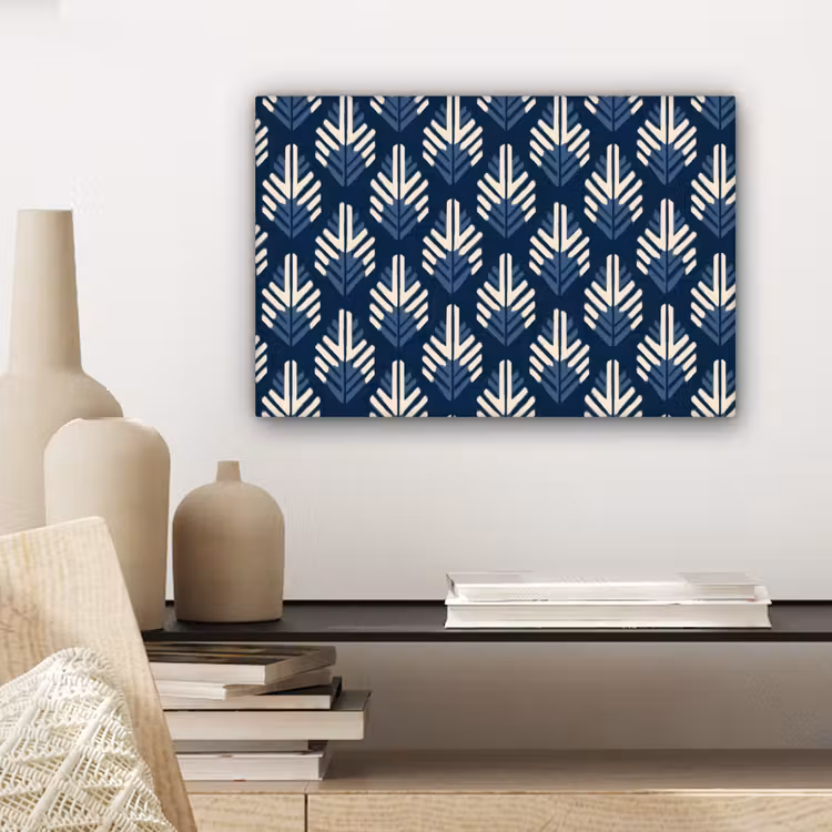 Modern - Patroon - Blauw canvas 2cm klein 34 -sfeer6