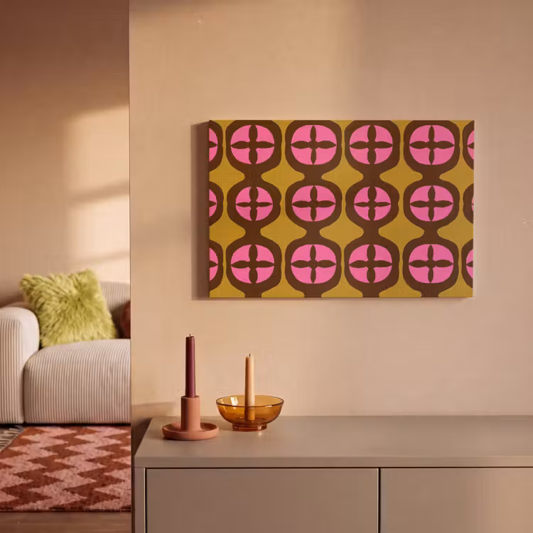 Modern - Patroon - Roze canvas 2cm klein 34 -sfeer1