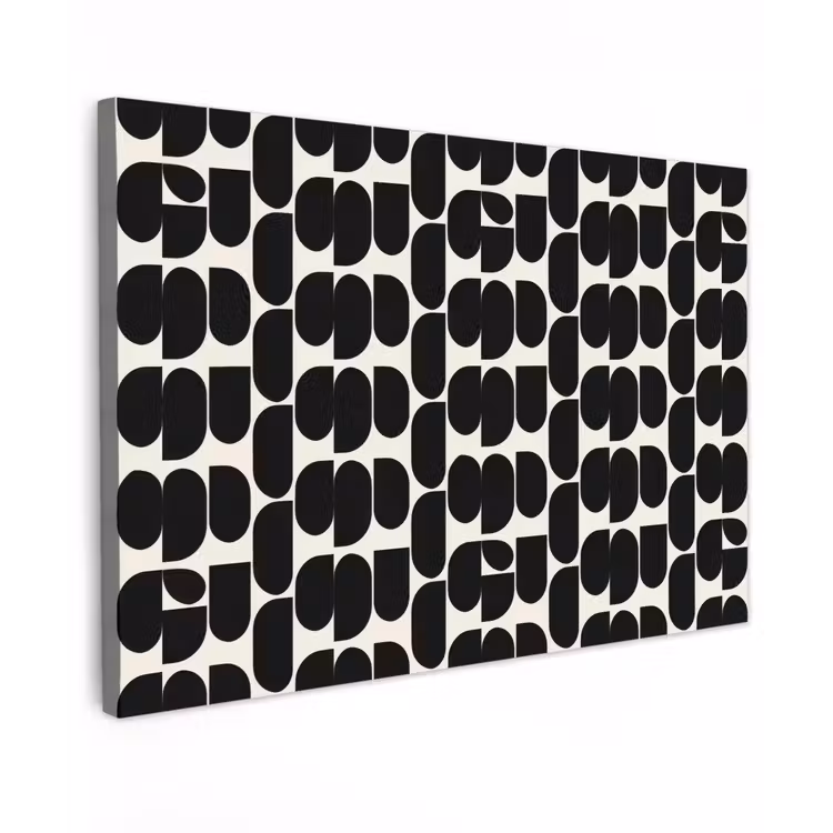 Modern - Patroon - Zwart canvas 2cm klein 34 -z3d