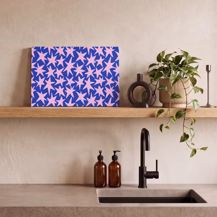 Modern - Sterren - Blauw canvas 2cm klein 34 -sfeer3