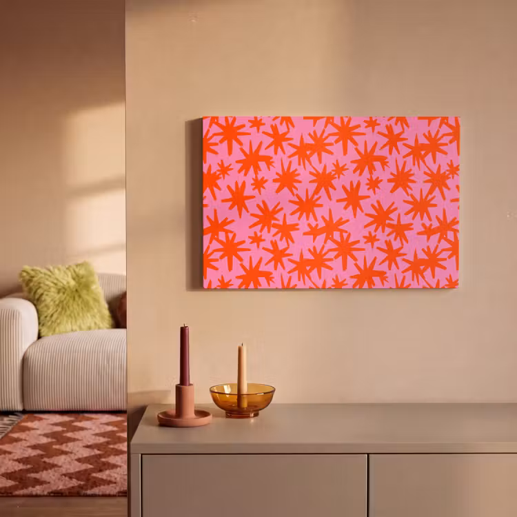 Modern - Sterren - Roze canvas 2cm klein 34 -sfeer1