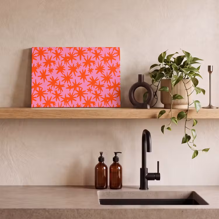 Modern - Sterren - Roze canvas 2cm klein 34 -sfeer3