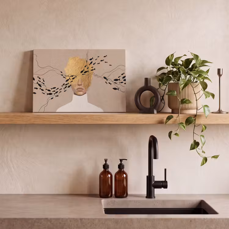 Modern - Vrouw - Goud canvas 2cm klein -sfeer3