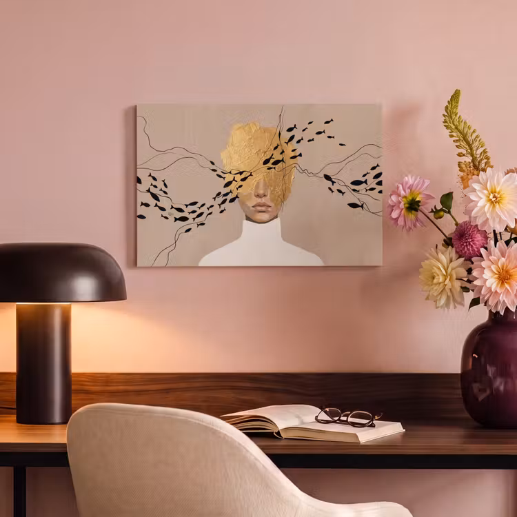 Modern - Vrouw - Goud canvas 2cm klein -sfeer4