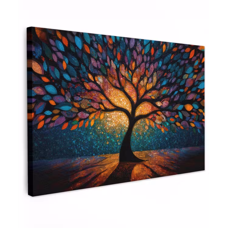 Mozaïek - Kleurrijk - Boom - Takken canvas 2cm klein -z3d