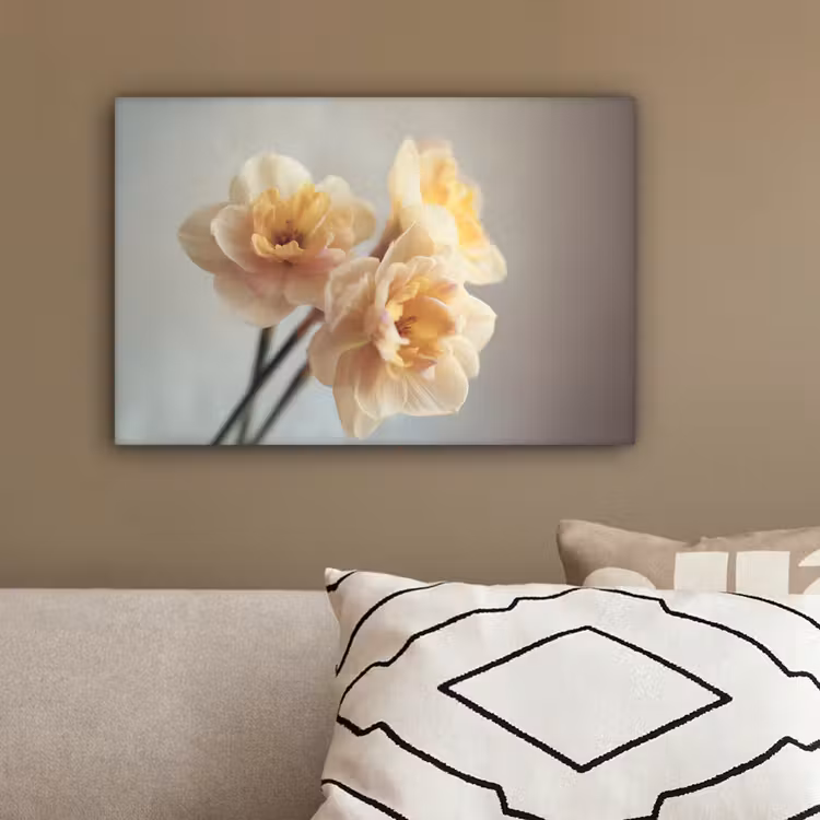 Narcissen - Geel - Bloemblaadjes canvas 2cm klein -sfeer3