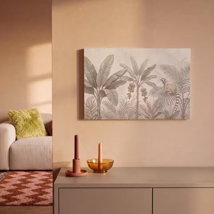 Natuur - Jungle - Ringstaartmaki - Bruin canvas 2cm klein -sfeer1