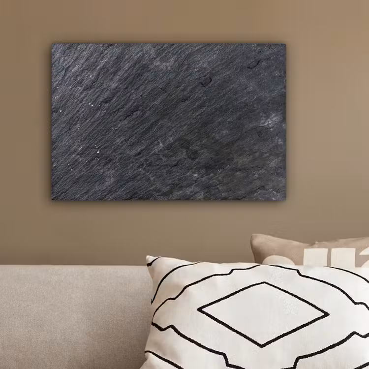Natuursteen - Industrieel - Leisteen - Structuur - Grijs canvas 2cm klein -sfeer3