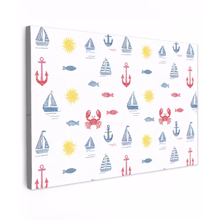 Nautisch - Illustraties - Kleurrijk canvas 2cm klein 34 -z3d