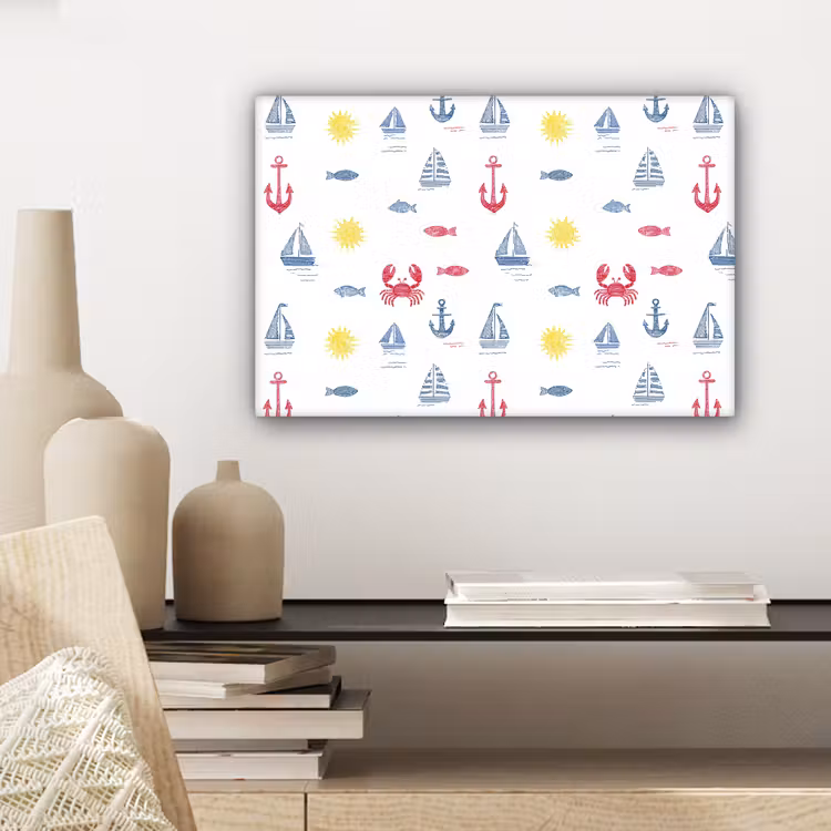 Nautisch - Illustraties - Kleurrijk canvas 2cm klein 34 -sfeer6
