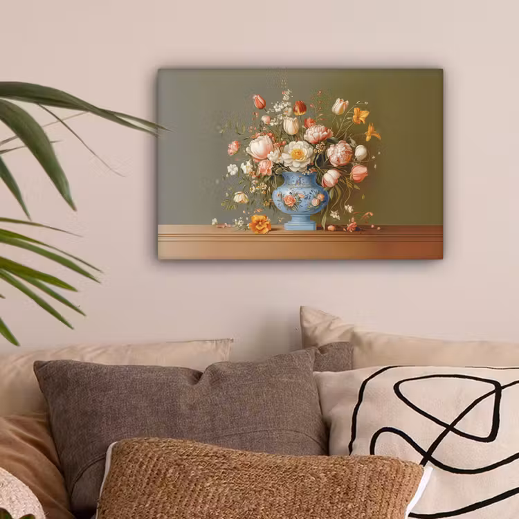 Neutral - Bloemen - Boeket - Vaas canvas 2cm klein -sfeer1