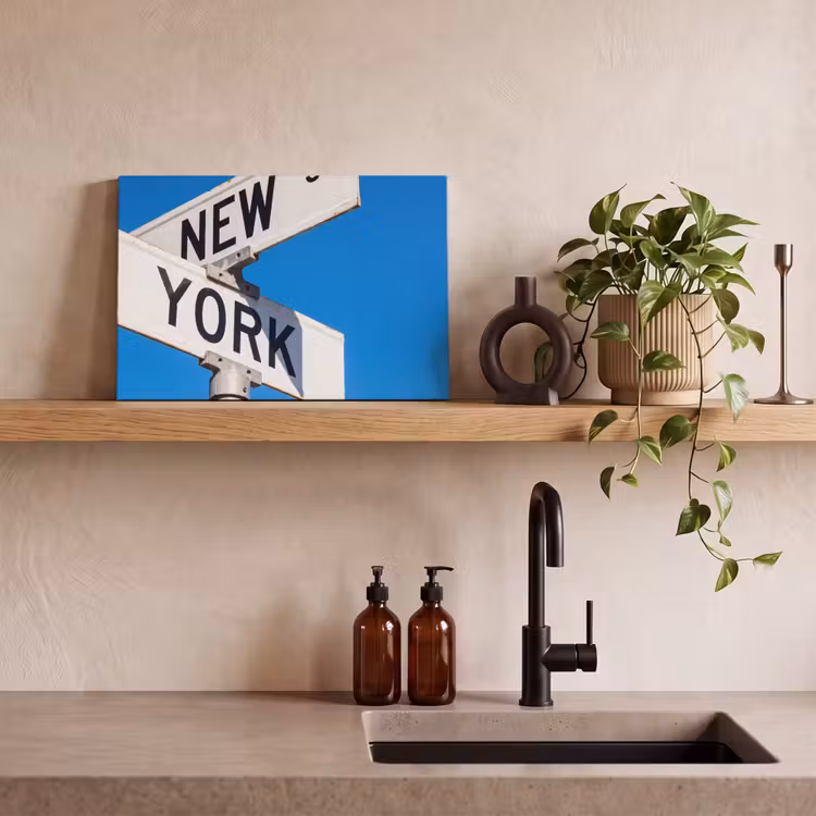 New York - Straatbord - Stad - Urban - Blauw canvas 2cm klein -sfeer3