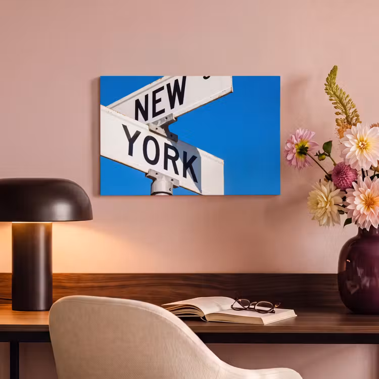 New York - Straatbord - Stad - Urban - Blauw canvas 2cm klein -sfeer4