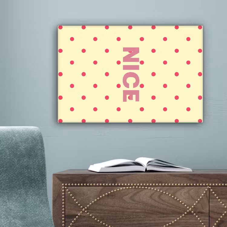 Nice - Stippen - Roze - Geel canvas 2cm klein -sfeer4