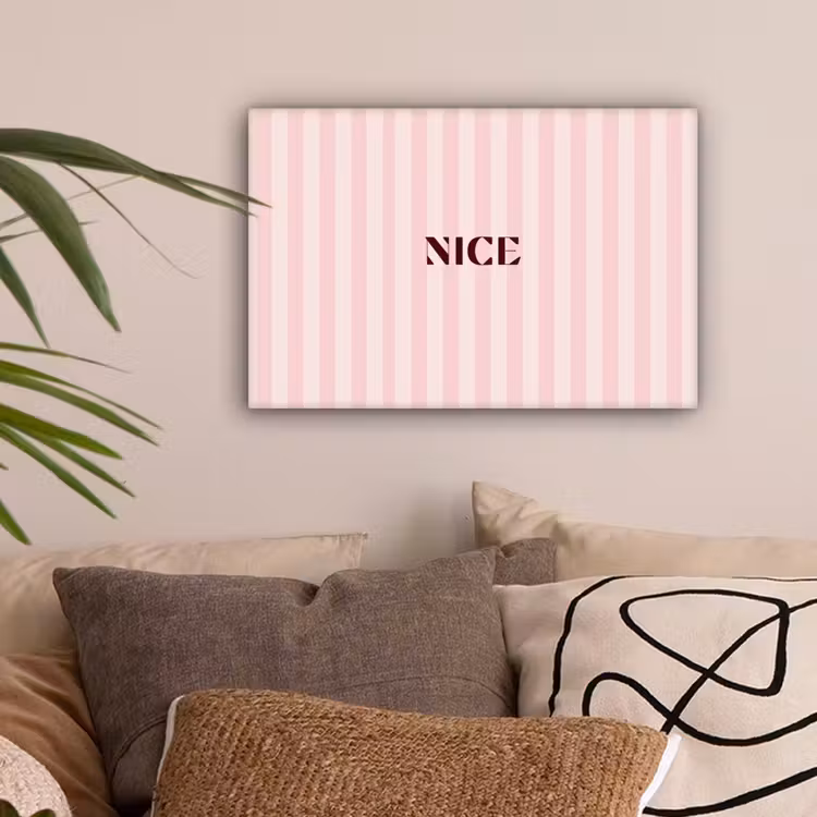 Nice - Strepen - Roze canvas 2cm klein -sfeer1