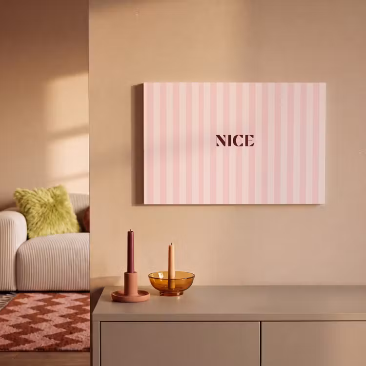 Nice - Strepen - Roze canvas 2cm klein -sfeer1