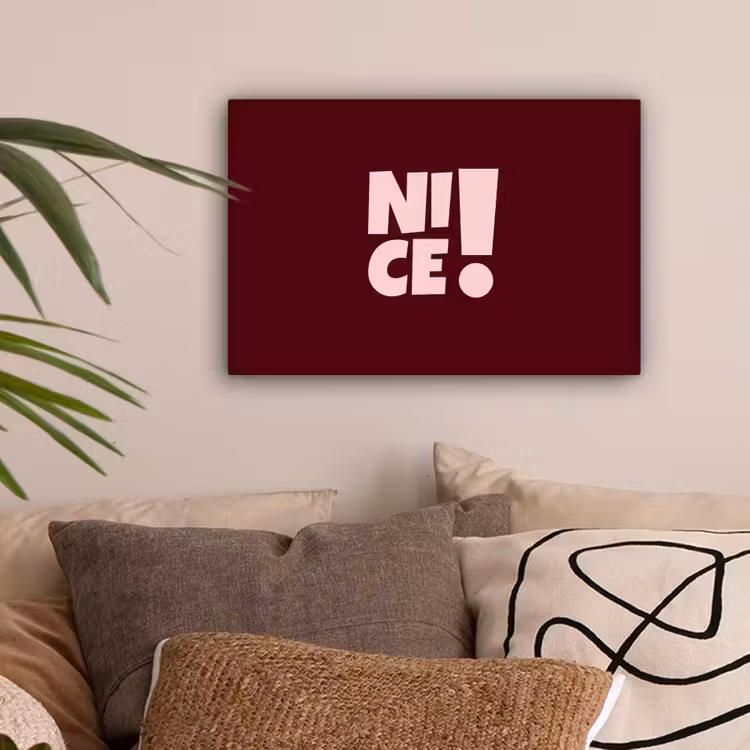 Nice - Uitroepteken - Rood canvas 2cm klein -sfeer1