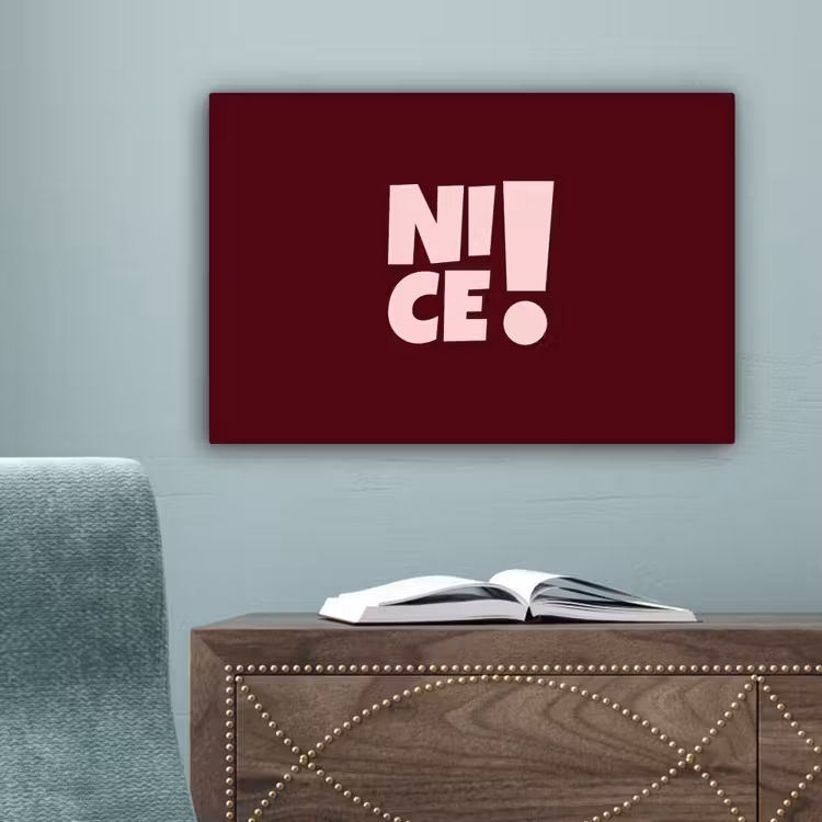 Nice - Uitroepteken - Rood canvas 2cm klein -sfeer4