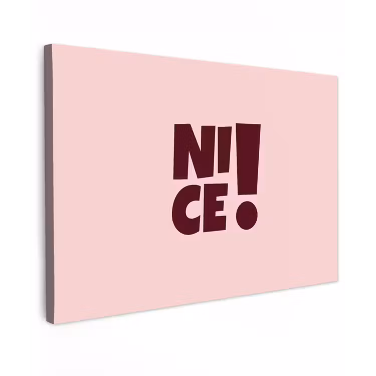 Nice - Uitroepteken - Roze canvas 2cm klein -z3d