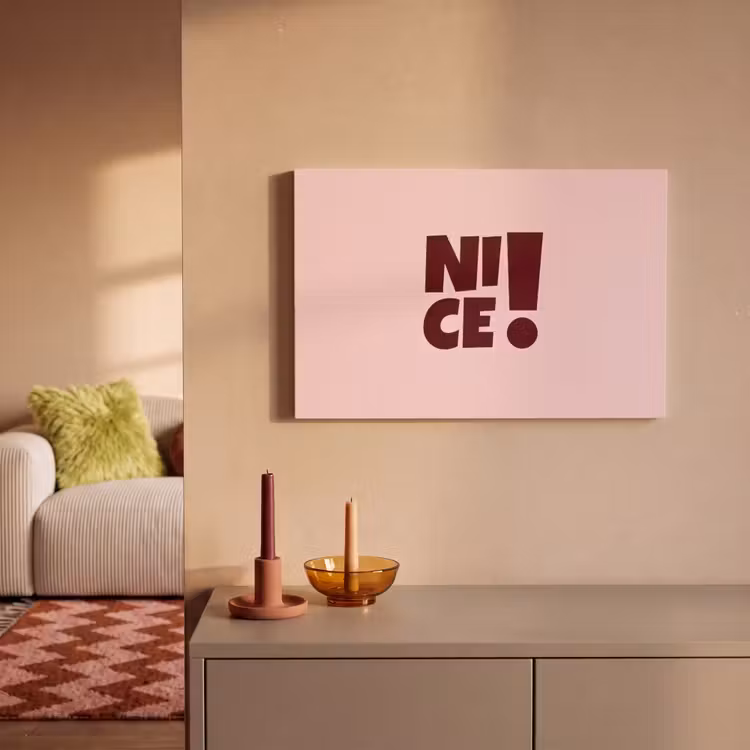 Nice - Uitroepteken - Roze canvas 2cm klein -sfeer1