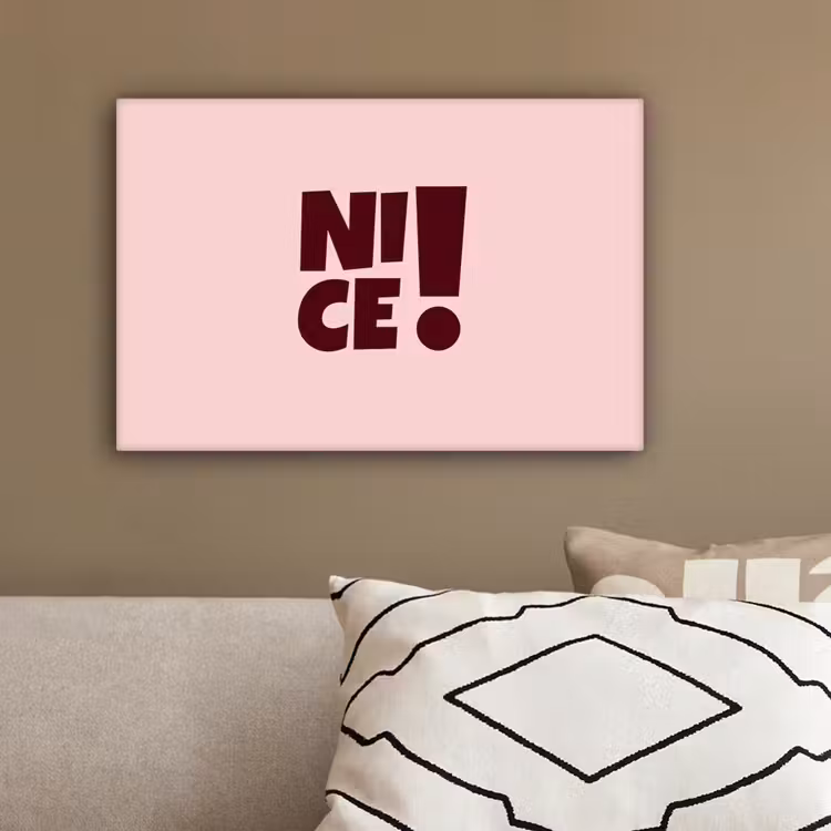 Nice - Uitroepteken - Roze canvas 2cm klein -sfeer3