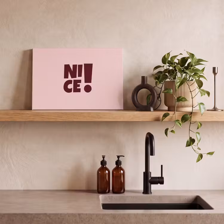 Nice - Uitroepteken - Roze canvas 2cm klein -sfeer3