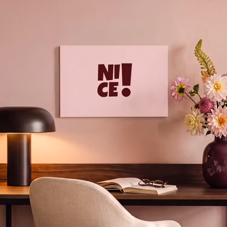 Nice - Uitroepteken - Roze canvas 2cm klein -sfeer4