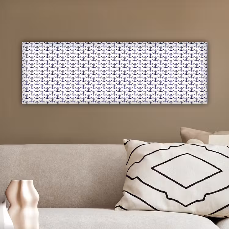 Oceaan - Anker - Blauw - Wit canvas 2cm klein 828 -sfeer3