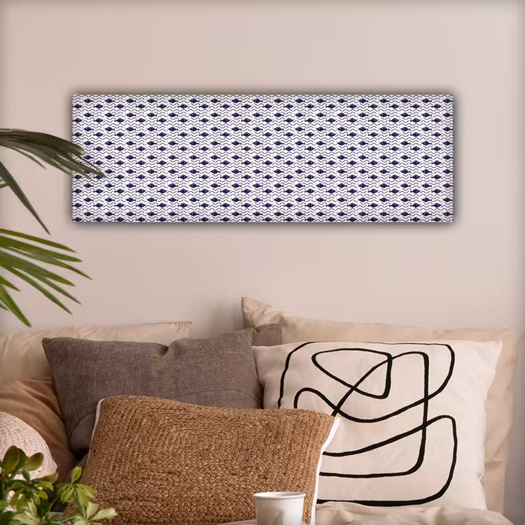 Oceaan - Visachtig - Blauw - Wit canvas 2cm klein 828 -sfeer1