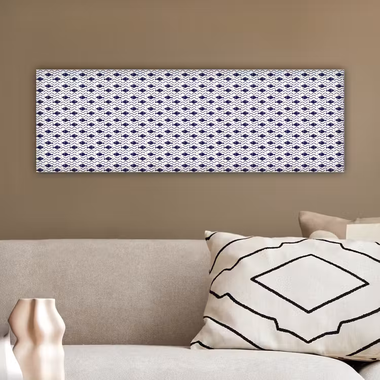 Oceaan - Visachtig - Blauw - Wit canvas 2cm klein 828 -sfeer3
