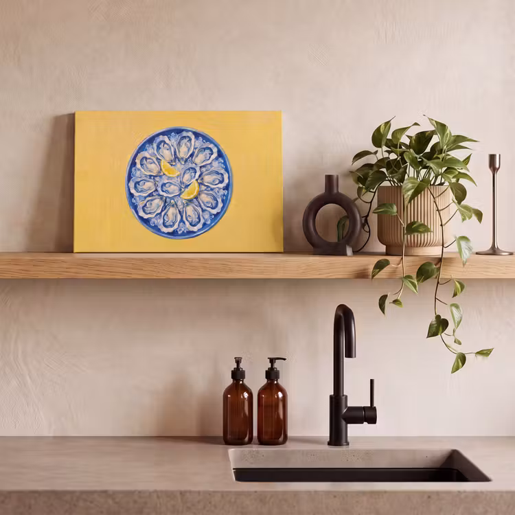 Oesters - Citroen - IJs - Modern - Geel canvas 2cm klein -sfeer3