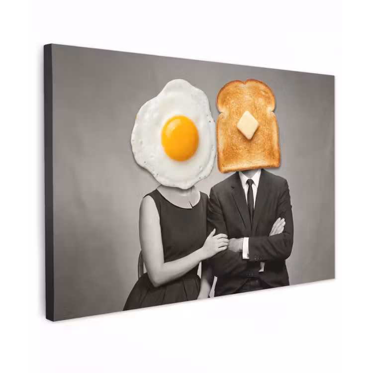 Ontbijt - Koppel - Ei - Brood canvas 2cm klein -z3d