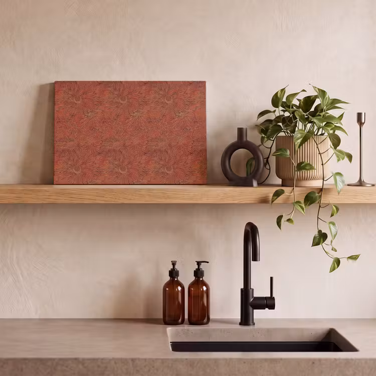 Oosters - Bloemen - Terracotta canvas 2cm klein 34 -sfeer3