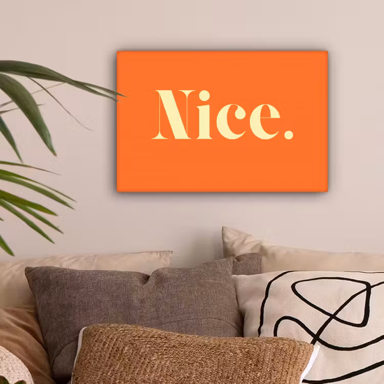 Oranje - Gebroken wit - Nice canvas 2cm klein -sfeer1