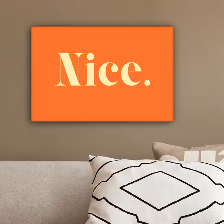 Oranje - Gebroken wit - Nice canvas 2cm klein -sfeer3