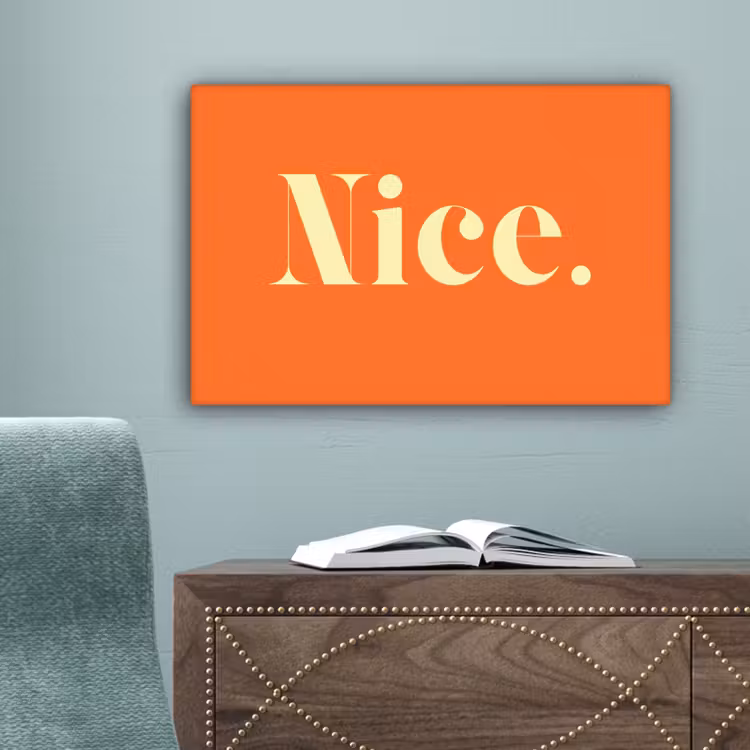Oranje - Gebroken wit - Nice canvas 2cm klein -sfeer4