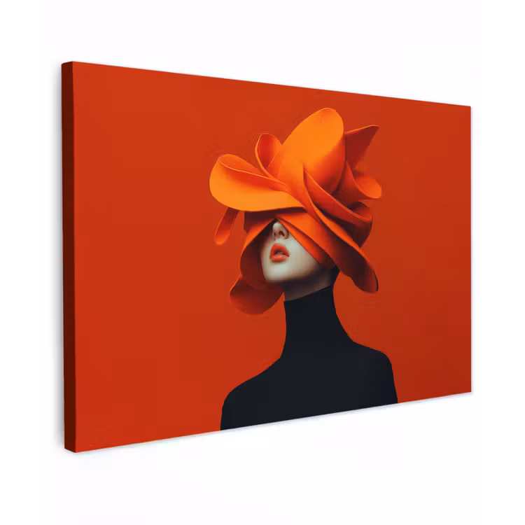 Oranje - Hoed - Vrouw canvas 2cm klein -z3d