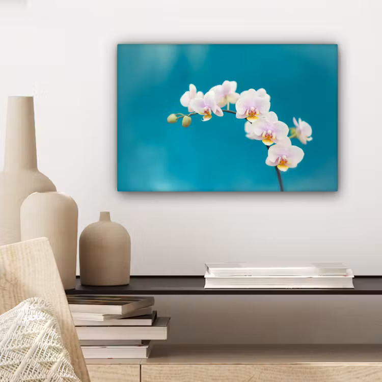 Orchidee - Bloemen - Plant - Wit - Paars canvas 2cm klein -sfeer6