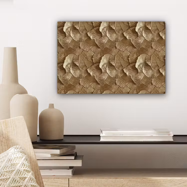 Organisch - Patroon - Bladeren - Goud canvas 2cm klein 34 -sfeer6